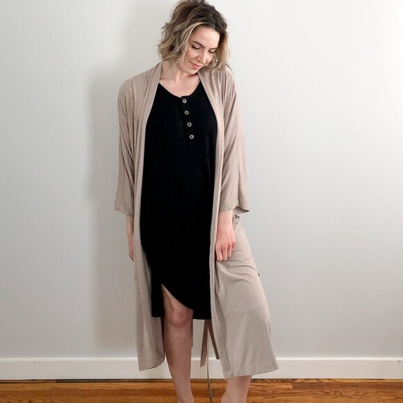 Jax + Lennon Duster Cardigan Robe - Sand - Small/Medium - Picture 8 of 8
